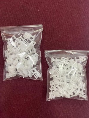 50'şer Adet 2 Paket Kolay Geçmeli Korniş Düğmesi Beyaz BYZT243