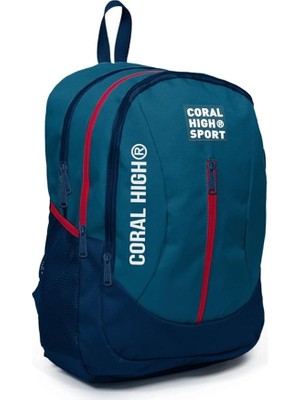 High Sport Nefti Lacivert Okul ve Günlük Sırt Çantası - Dört Gözlü - USB ve Aux Soketli