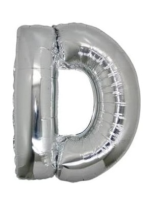 Marifetlerim - D Harfi Gümüş Folyo Balon 40 Inch 90 cm