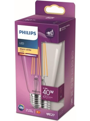 LED Classic 40W ST64 E27 Sıcak Beyaz Dim Edilmez Filament LED Ampul