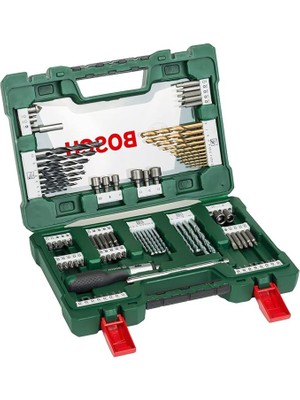 Home And Garden Accessories 91 Adet V-Line Titanyum Matkap ve Uç Seti (Ahşap, Taş ve Metal Için, Cırcırlı Tornavida ve Manyetik Çubuk Dahil, Delme ve Vidalama Aletleri Için Aksesuarlar)