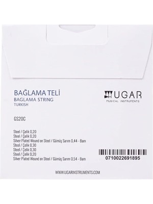 Saz Telleri Ugar Instruments Türkiye Uzun Boyunlu Kısa Boyunlu Elektro ve Yunan Bağlamadaki Teller (Uzun Boyunlu Bağlama (GS20C))