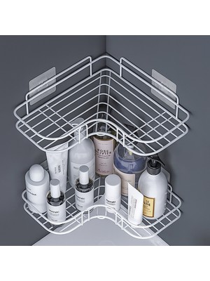 Tolmin 2'li Geniş Banyo Rafı |  L Tasarım Banyo Düzenleyici |  Yapışkanlı Çok Amaçlı Köşe Rafı |  Organizatör