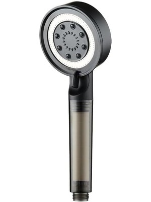 Grandfilter 5 Fonksiyonlu Yüksek Basınçlı Kireç Filtreli Duş Başlığı (Siyah)