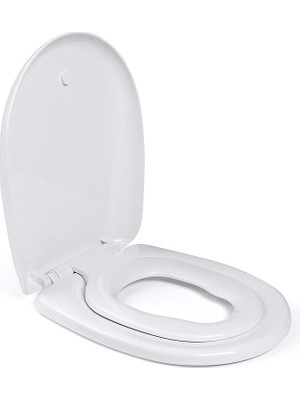 Bagno | Klozet Oturağı, Otomatik Kapanmalı Klozet Kapağı, D/o Şeklinde 2.0, Çıkarılabilir Klozet Kapağı, Beyaz (Junior)