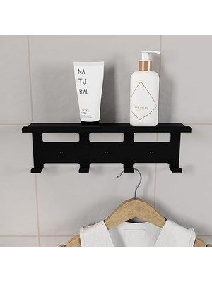 Metal Duvar Rafı ve Askılık - Çok Amaçlı Askı Aparatatı - Banyo, Mutfak, Giyinme Odası, Kiler ve Oda Kapı Arkaları Için Uygun