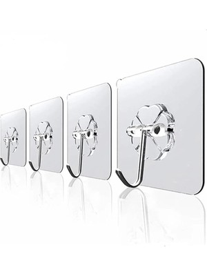 Askılık 5 Adet Güçlü Şeffaf Duvar Askısı Askılığı Yapışkan Vantuz Kanca Mutfak Banyo Aksesuar