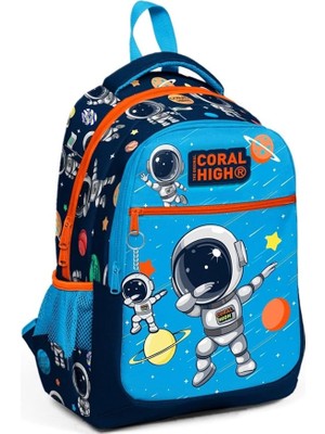 High Üç Gözlü Erkek Çocuk Ilk ve Orta Okul Çantası - Lacivert Mavi Astronot