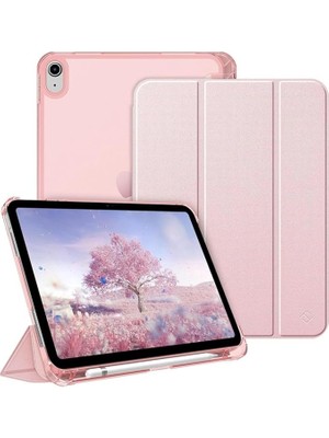 11.nesil A16 11INÇ/10.NESIL 10.9inç ile Uyumlu Kılıf Flip Cover Kalem Bölmeli Pc Case Rose Gold