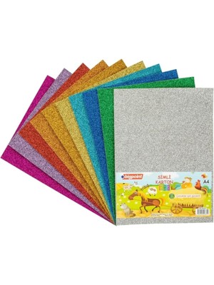 Simli Karton A4 Karışık 10 Renk