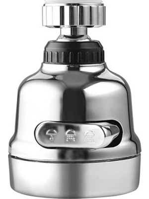 Krom 3 Fonksiyonlu Mutfak Lavabo Başlığı 360 Derece Döner Musluk Ucu Kireç Tutmaz 1410