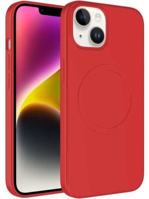 Apple iPhone 14 Plus Uyumlu Kılıf M-Safe Wireless Şarj Özellikli Pastel Renk Silikon Zore Plas Kapak