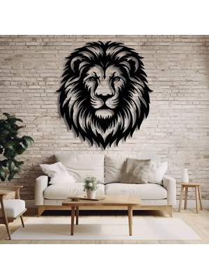 Sscnc Aslan Figürlü Mdf Duvar Tablosu – Modern Lazer Kesim Dekoratif Duvar Dekoru – 37X33 cm
