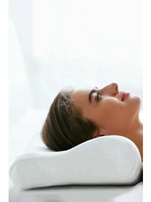 Visko Yastık Boyun Fıtığı Boyun Düzleşmesi Boyun Ağrısı Destekli Lüks Yastık, Figiza, Beyaz, Standart