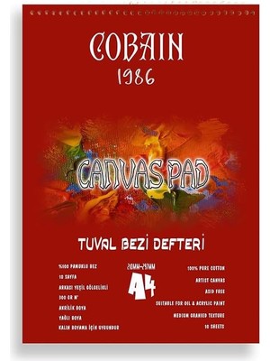 1986 Tuval Bezi Defteri Akrilik Defteri Yağlıboya Defteri Guaj Defteri (25X35)