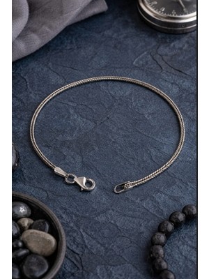 Siset Gümüş 925 Ayar  1,8 mm Tilki Kuyruğu  Erkek  Gümüş  Bileklik