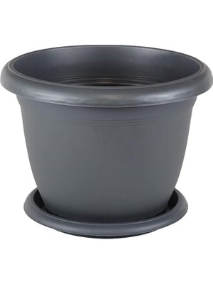 Saksı Set 10 No 35 Litre, 48 Cm, Antrasit Iç ve Dış Mekan Saksı