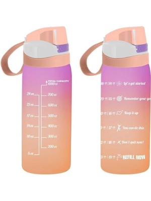 161646-162 Su Şişesi - Motivasyon Su Matarası - Suluk Yavruağzı