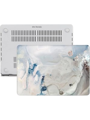 MacBook Pro 13 Inç M1 M2 Kılıf A2338 A1708 Uyumlu Sert Kapak | Usb-C 2016-2022 Mermer Desenli Hard Case Koruyucu Mavi