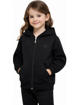 Baglan Kız Çocuk Fermuarlı Kapüşonlu Sweatshirt BGL-ST05277