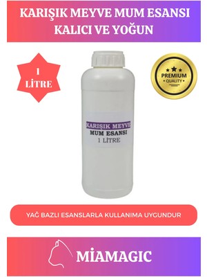 Armoris Özel Üretim 1 Lt Yoğun Yağ Bazlı Tüm Ürünlerle Kullanıma Uygun Kalıcı Karışık Meyve Mum Esansı