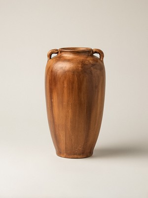 Minihol Tera Kahverengi Vazo (14 x 27 Cm)