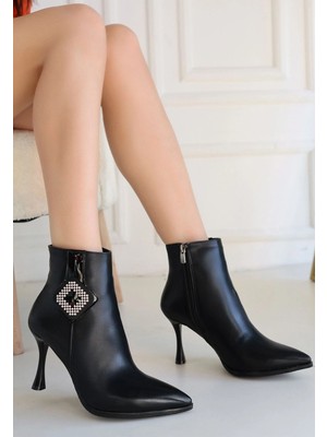 Erbilden Moose Siyah Cilt Topuklu Bot