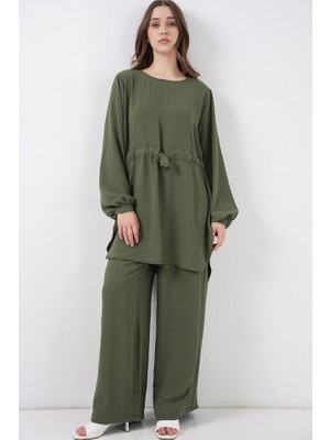 Uzun Tunik Pantolon Ikili Takım 6719 - Haki