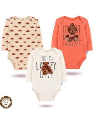 Mahfel 3'lü Premium %100 Pamuklu  Çıtçıtlı Bebek Body Zıbın 1-15