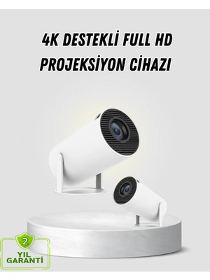 Najmaddin Full Hd 4K Destekli Akıllı Projeksiyon – 130 Inç Ekran, Uzun Ömürlü Ampul ve Çoklu Giriş
