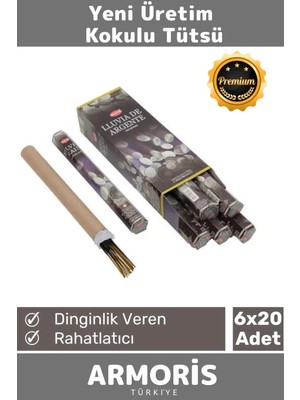 Armoris Yeni Nesil Dinginlik Veren Meditasyon Çakra Enerji Rahatlatıcı Kokulu Çubuk Tütsü 6 x 20 Adet