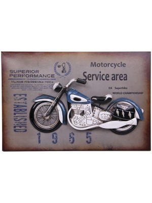 Motorsiklet Tablo Pano Vintage Dekoratif Ev Ofis Hediyelik