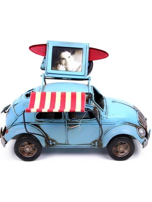 Dekoratif Metal Araba Çerçeveli ve Tenteli Vintage Hediyelik