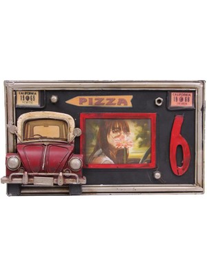 Dekoratif Metal Çerçeve Araba Dekorlu Ev Ofis Hediyelik