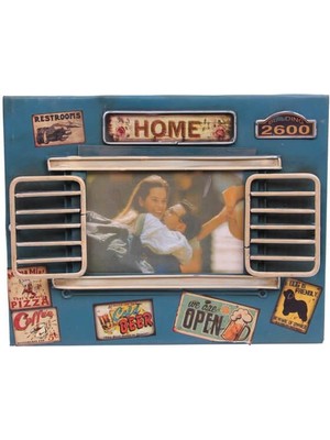 Dekoratif Metal Çerçeve Panjur Temalı Vintage Ev Ofis Hediyelik