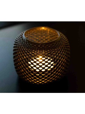 Talaşoğlu Estetik Pet-G Tasarım Mumluk - Işık Oyunlu Voronoi Tealight Holder - Modern Ev Hediyesi