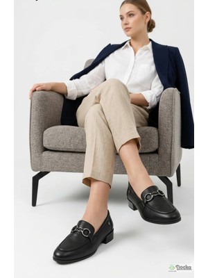 Mammamia Kadın Günlük Hakiki Deri Ortopedik Klasik Tarz Şık Ince Zarif Loafer Ayakkabı M27YA/3305