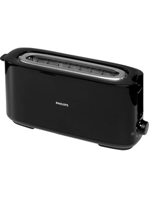 Storemax Oktaysell Philips Daily Collection Ekmek Kızartma Makinesi - Uzun Yuvalı, 8 Ayar, Çörek Isıtıcılı, Buz Çözme Modu, Siyah, Otomatik Kapanma (HD2590/90)