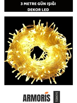 Armoris #aydınlatma 20 LED Gün Işığı Dekor Ambiyans Şeffaf Kablolu 2 Kademe Oda Vitrin 3 Metre LED Işık