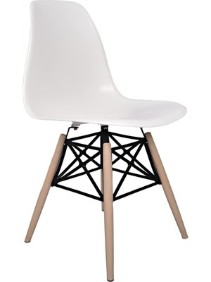 Storemax Oktaysell Eames Plastik Kafesli Sandalye - Cafe Balkon Mutfak Sandalyesi (1, Beyaz)