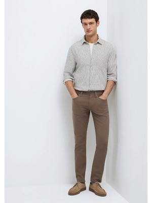 Mavi Jake Koyu Kahverengi Gabardin Pantolon 00422A2788