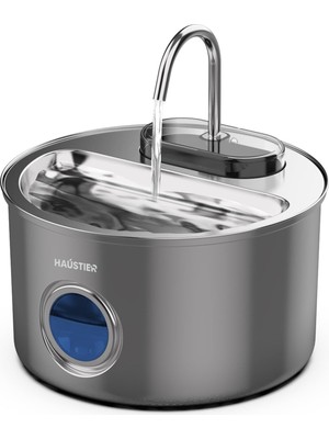 Storemax Oktaysell Haustier WF009LS-M Otomatik Kedi Su Çeşmesi,kedi Su Sebili, Su Pınarı 3.5lt Geniş Hazne, SUS304 Çelik, Ultra Sessiz, Çok Katmanlı Filtrasyon, Pencereli Metal Tasarım