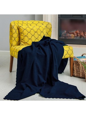 Storemax Oktaysell Koltuk Örtüsü Şönil Kaymaz Çift Taraflı Çekyat Örtüsü Koltuk Şalı 175X215 - Lacivert