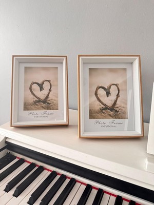 Storemax Oktaysell Janset Home Shop Ahşap Fotoğraf Çerçevesi, 15X20 Cm, 2'li Set, Kahverengi, Cam Çerçeve