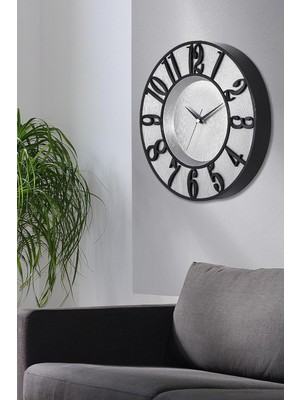 Storemax Oktaysell Muyika Swarty Siyah Rakam - Gümüş Plastik Kasa Sessiz Mekanizmalı 34X34CM Duvar Saati Pds-34 MYK1476-04