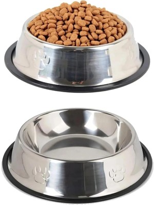 Storemax Oktaysell Orret Home Paslanmaz Çelik Kedi,köpek Mama ve Su Kabı,kaymaz Tabanlı (22 Cm)