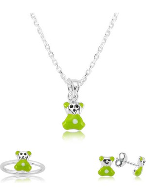 Gümüş Yeşil Ayıcık Çocuk Set