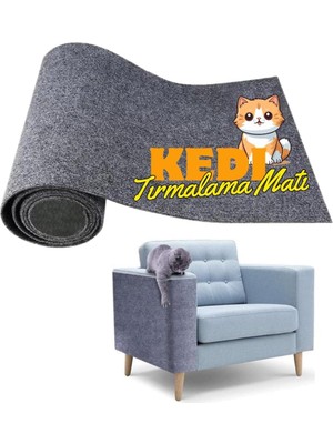 Storemax Oktaysell Beylini Kedi Tırmalama Halısı Yapışkanlı Her Yüzeye Uygulanabilir Kesilebilir Mobilya Koruyucu Mat (Gri, 40X50)