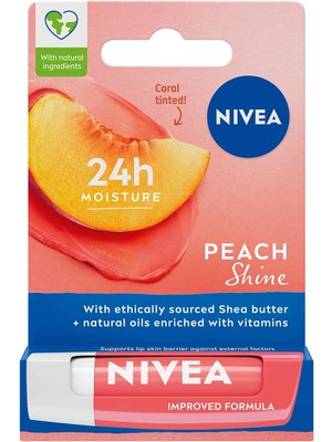 Storemax Oktaysell Nıvea Şeftali Dudak Bakım Kremi 4,8 Gr, 24 Saat Nemlendirici, Doğal Yağlar, Gün Boyu Dudak Bakımı, Şeftali Kokusu, Hafif Şeftali Rengi