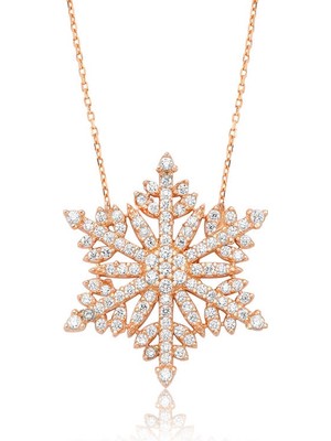 925 Ayar Gümüş Kar Tanesi Kadın Gümüş Kolye